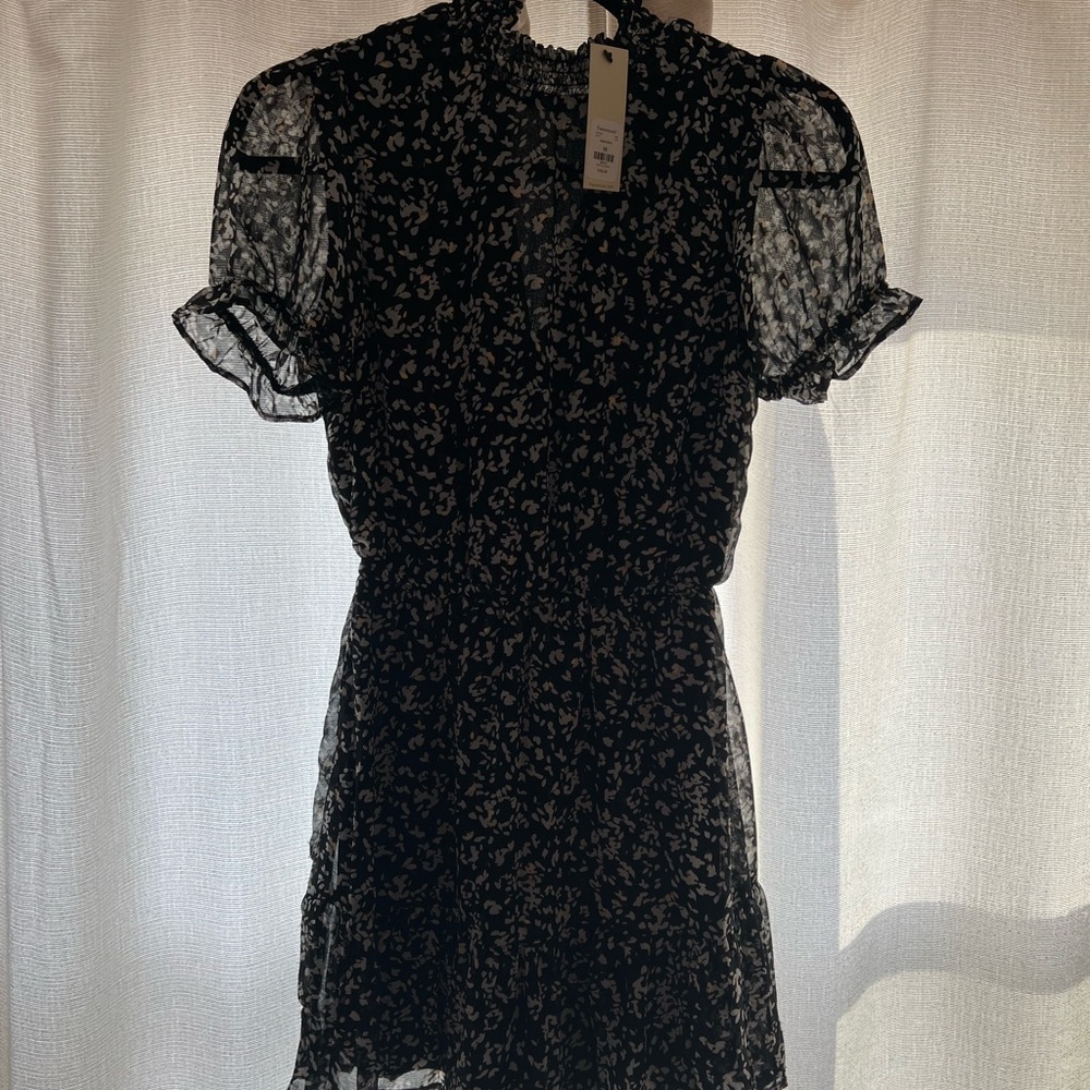 Francesca’s Black Printed Mini Dress